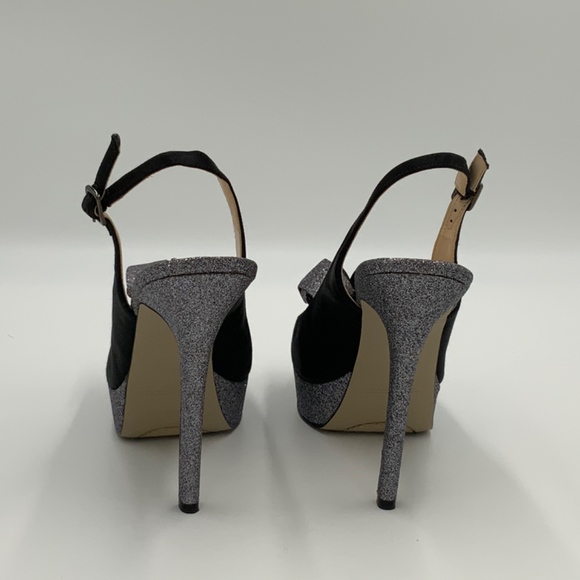 Enzo Angiolini Black Silver Stiletto Heel Pumps - Picture 4 of 8